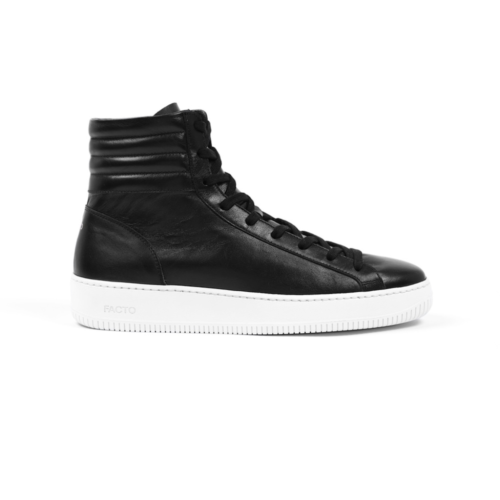 Men’s Facto Black Sheepskin Hightop Sneaker